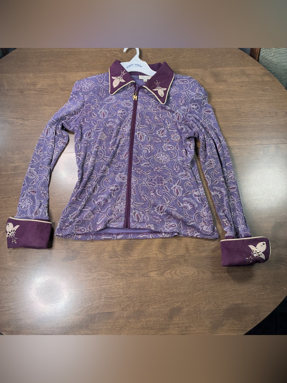 HOBBY HORSE WESTERN SHOW SHIRT JACKET Purple Paisley Small